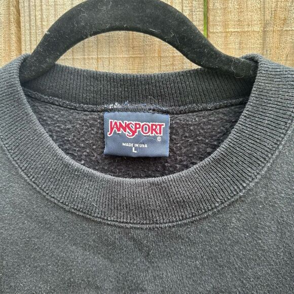 Vintage JanSport Nebraska Huskers Sweatshirt Men's L Black Pullover - Picture 4 of 4